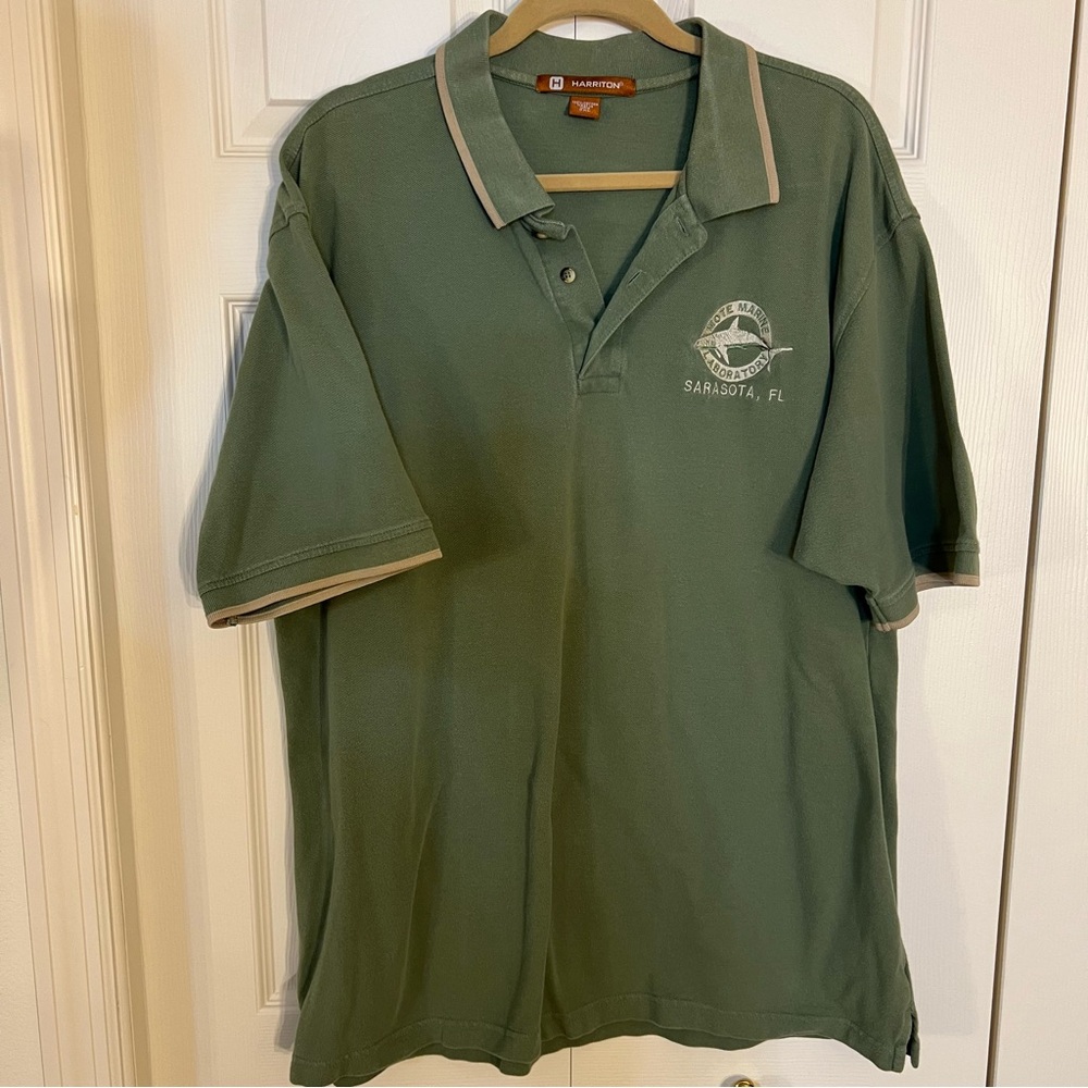 CLEARANCE MOTE AQUARIUM Harrison embroidered Green Polo Shirt